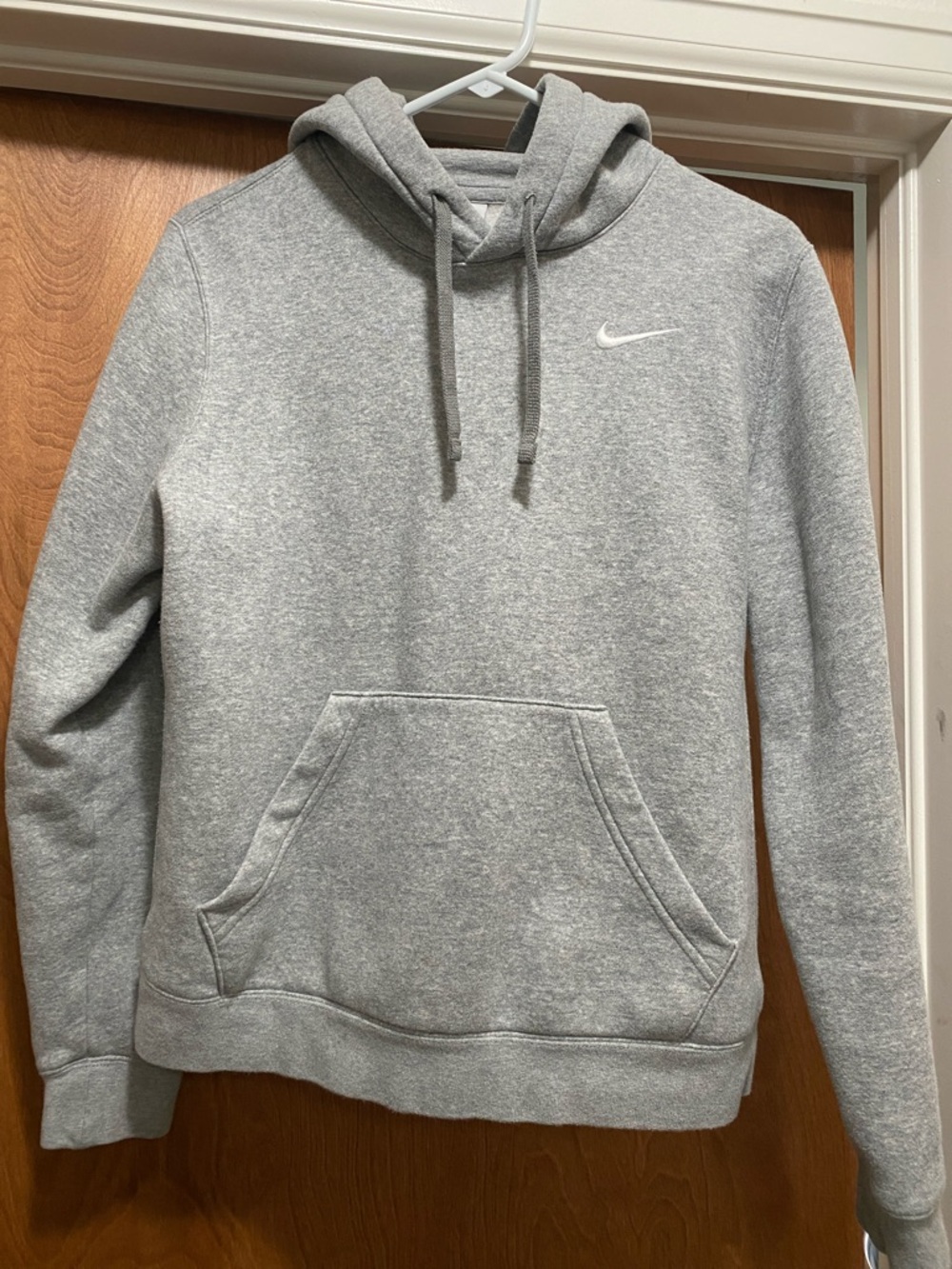 Nike Gray Hooded Sweatshirt with White Swoosh